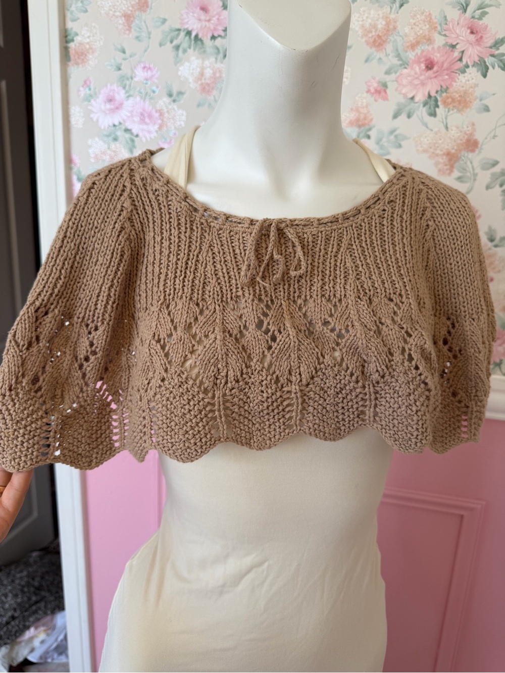 Forever 21 Cropped Knit Capelet Shrug - Taupe Brown